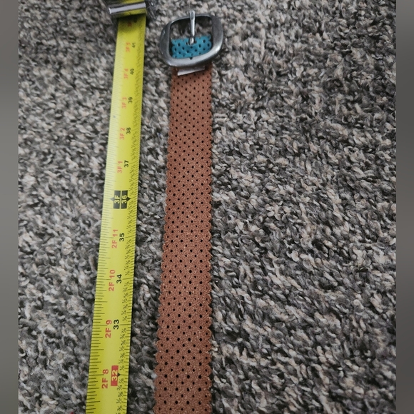 J.Crew Scalloped Perforated Leather Belt Turquoise - Picture 11 of 11